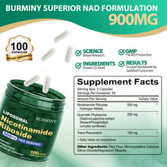 BURMINY NAD capsules close-up highlighting compact capsules for daily use