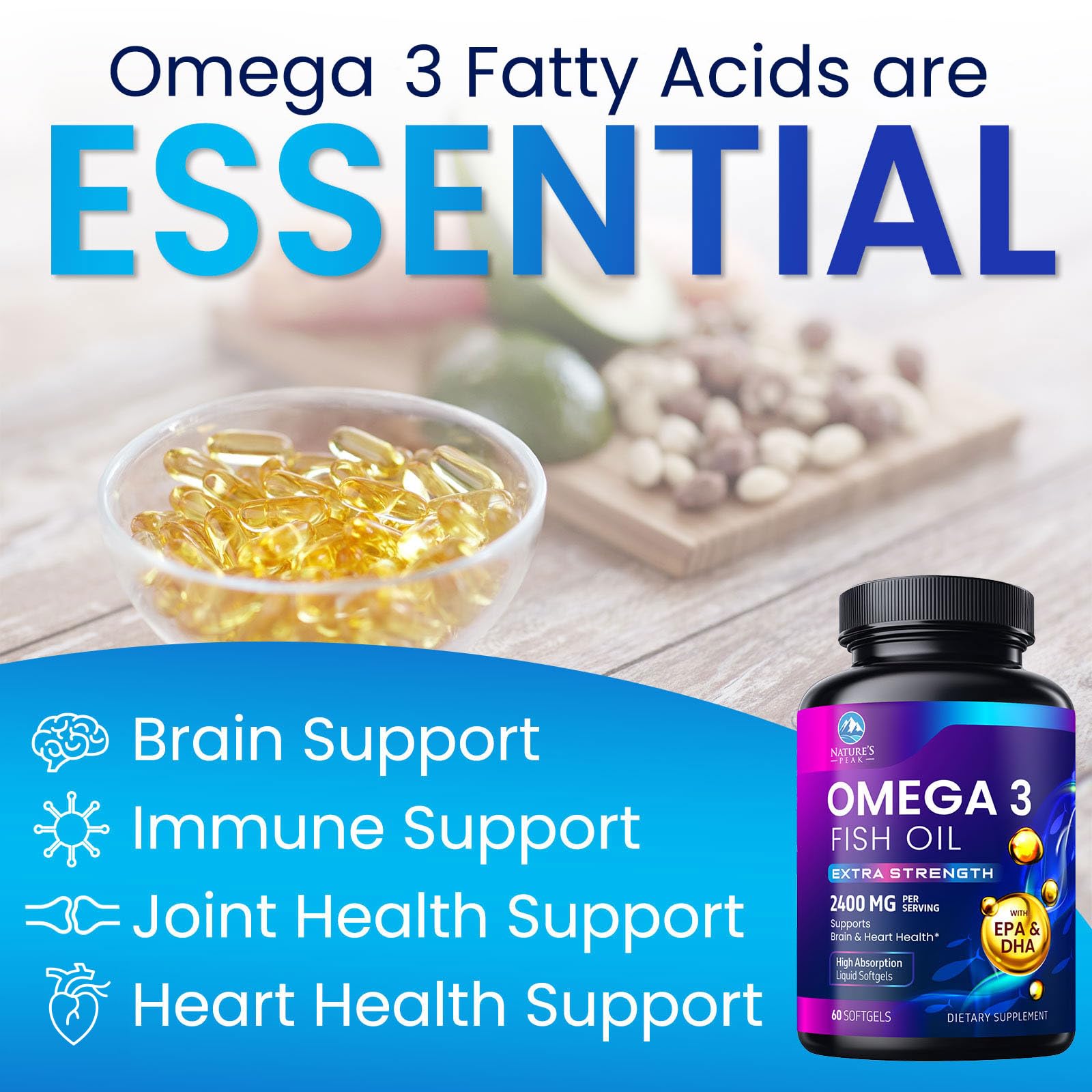 Burpless easy-to-swallow omega-3 softgels
