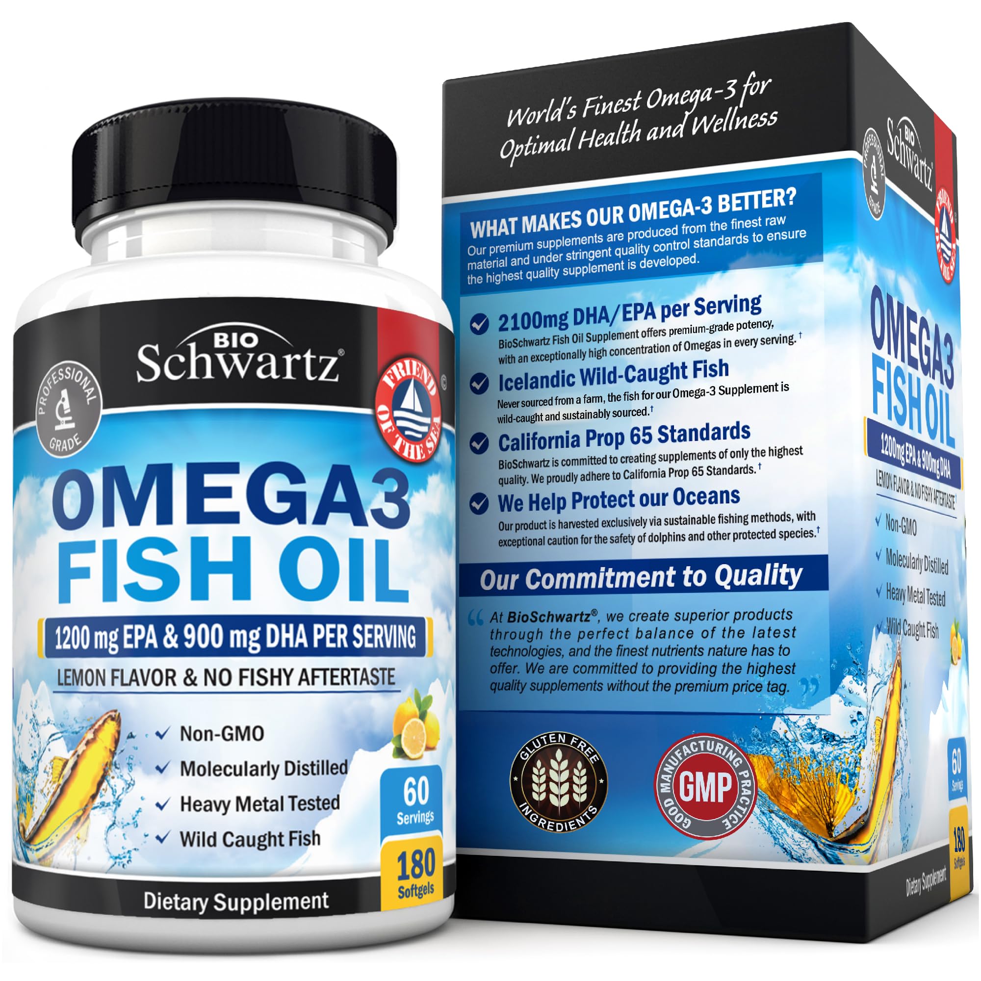 Burpless lemon flavor omega-3 softgels