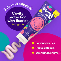 Bubblegum flavor toothpaste texture and fluoride formula