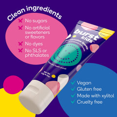 Ingredients: xylitol and silica in BURST toothpaste