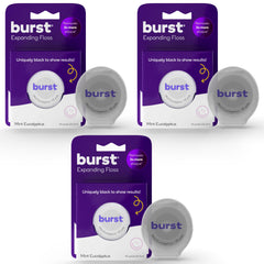Burst Expanding Dental Floss Mint Eucalyptus packaging and floss roll
