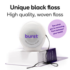 Close-up of black woven floss strands