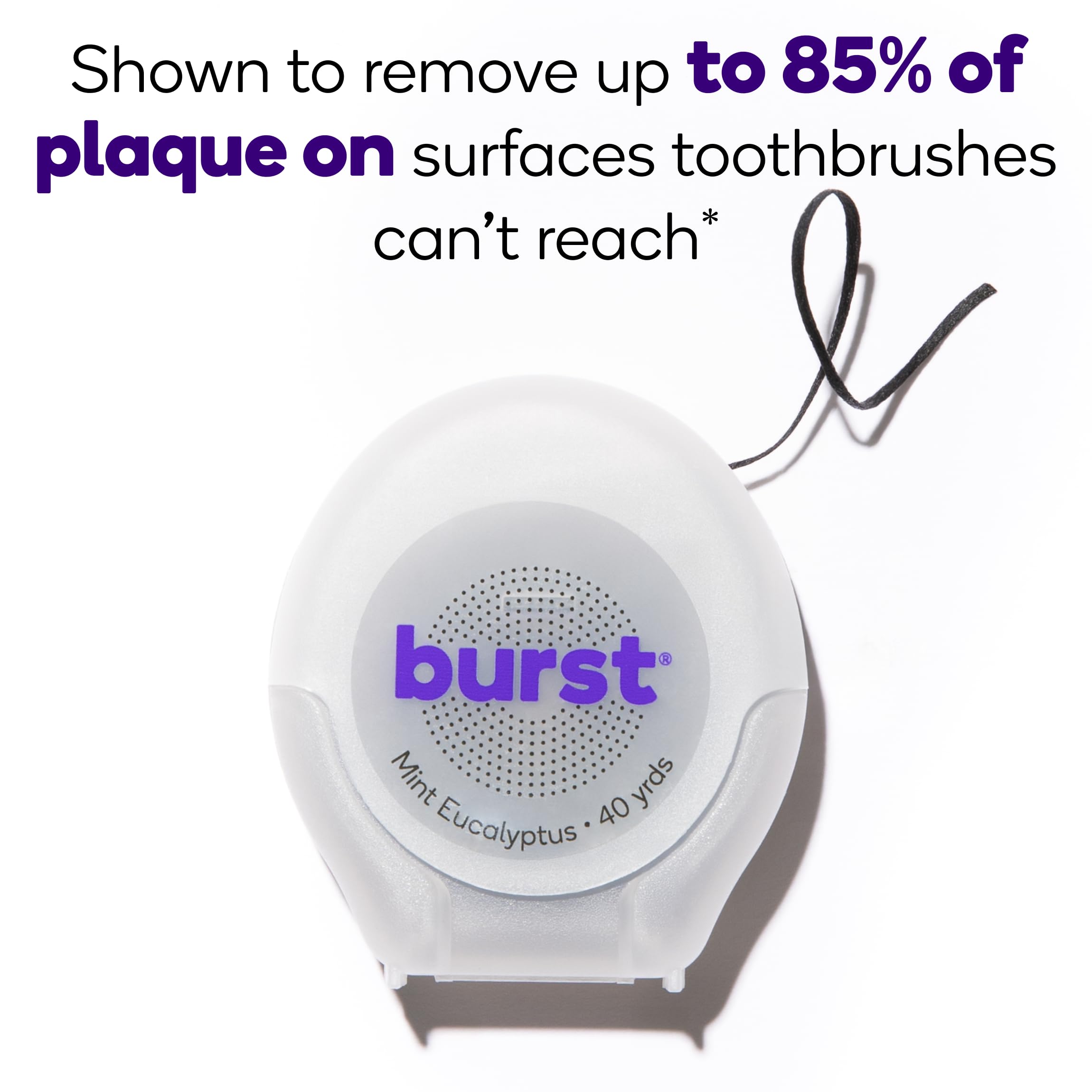Floss expanding on contact with saliva