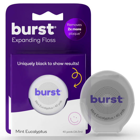 BURST Expanding Dental Floss Mint Eucalyptus 40 Yards packaging
