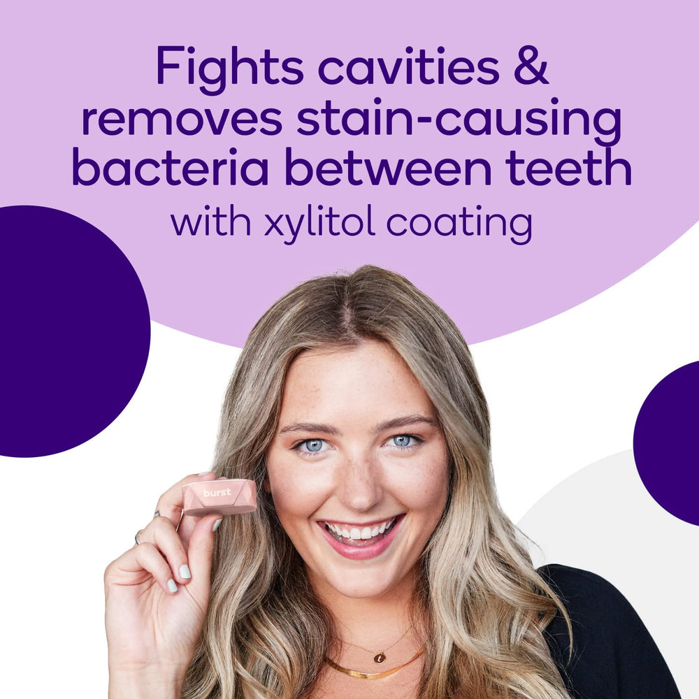 Vegan, cruelty-free, paraben- and BPA-free BURST floss