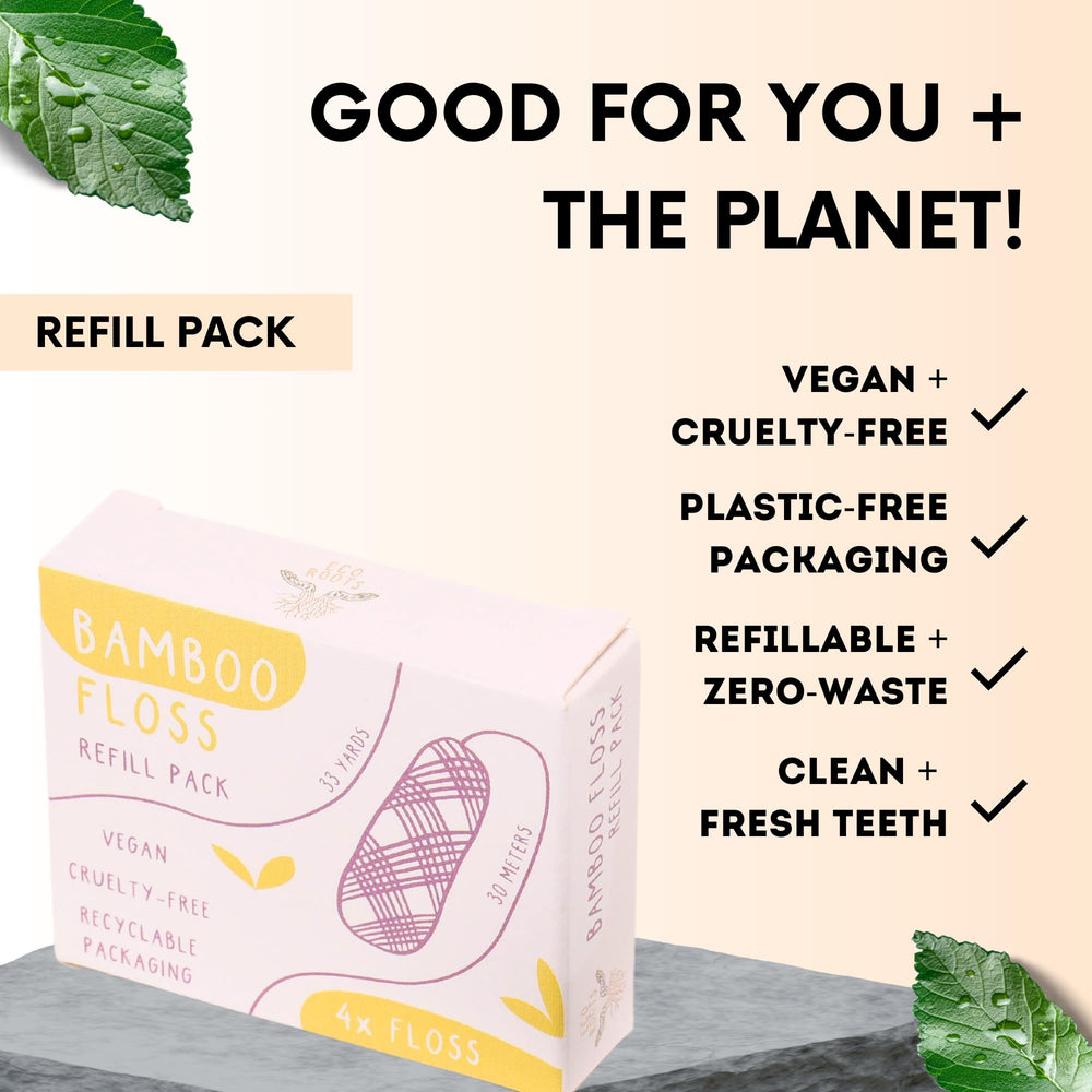 Burst floss refill featuring all-natural charcoal floss