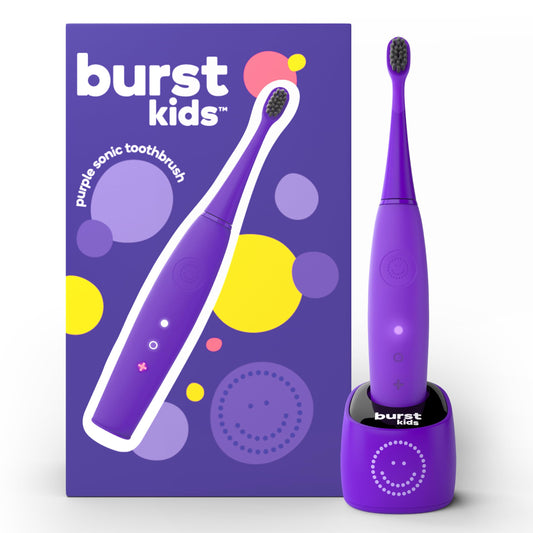 BURST Kids & Toddlers Electric Toothbrush Purple with soft tapered bristles