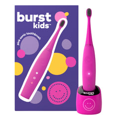 Burst Kids Electric Toothbrush Pink – front view with soft bristles