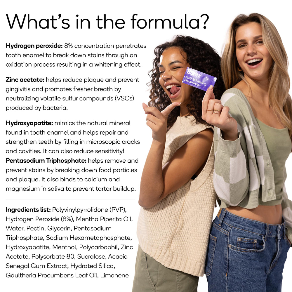 Graphic showing whitening up to four shades in one use