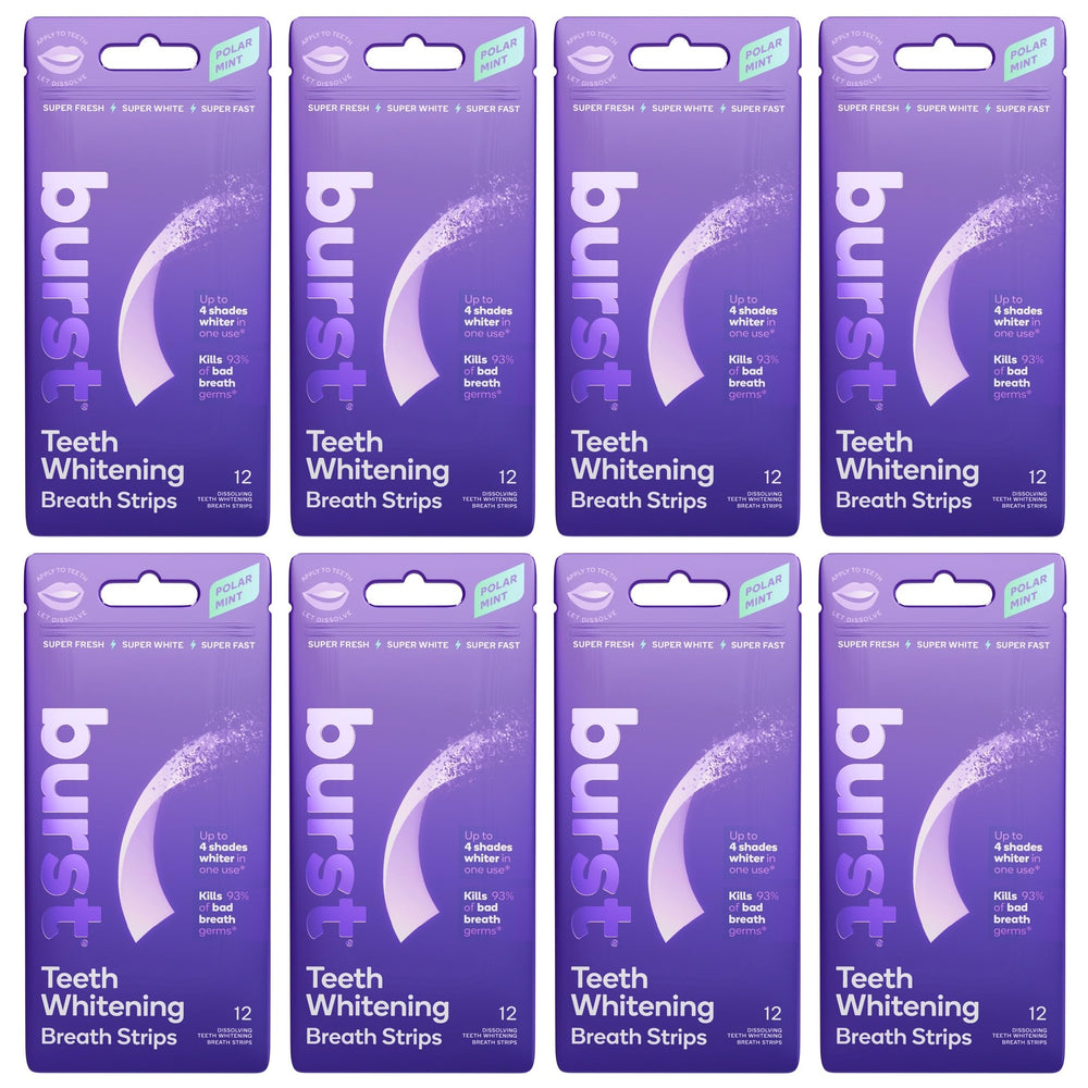 Burst Teeth Whitening Breath Strips Polar Mint 8-Pack packaging