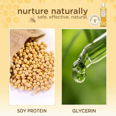 Baby hair and body being washed with Burt's Bees Baby Bee Shampoo & Wash
