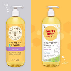 Close-up label of Burt's Bees Calming Shampoo & Wash