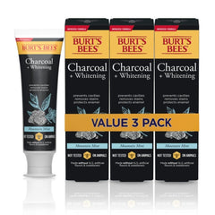 Burt's Bees charcoal toothpaste 3-pack front view