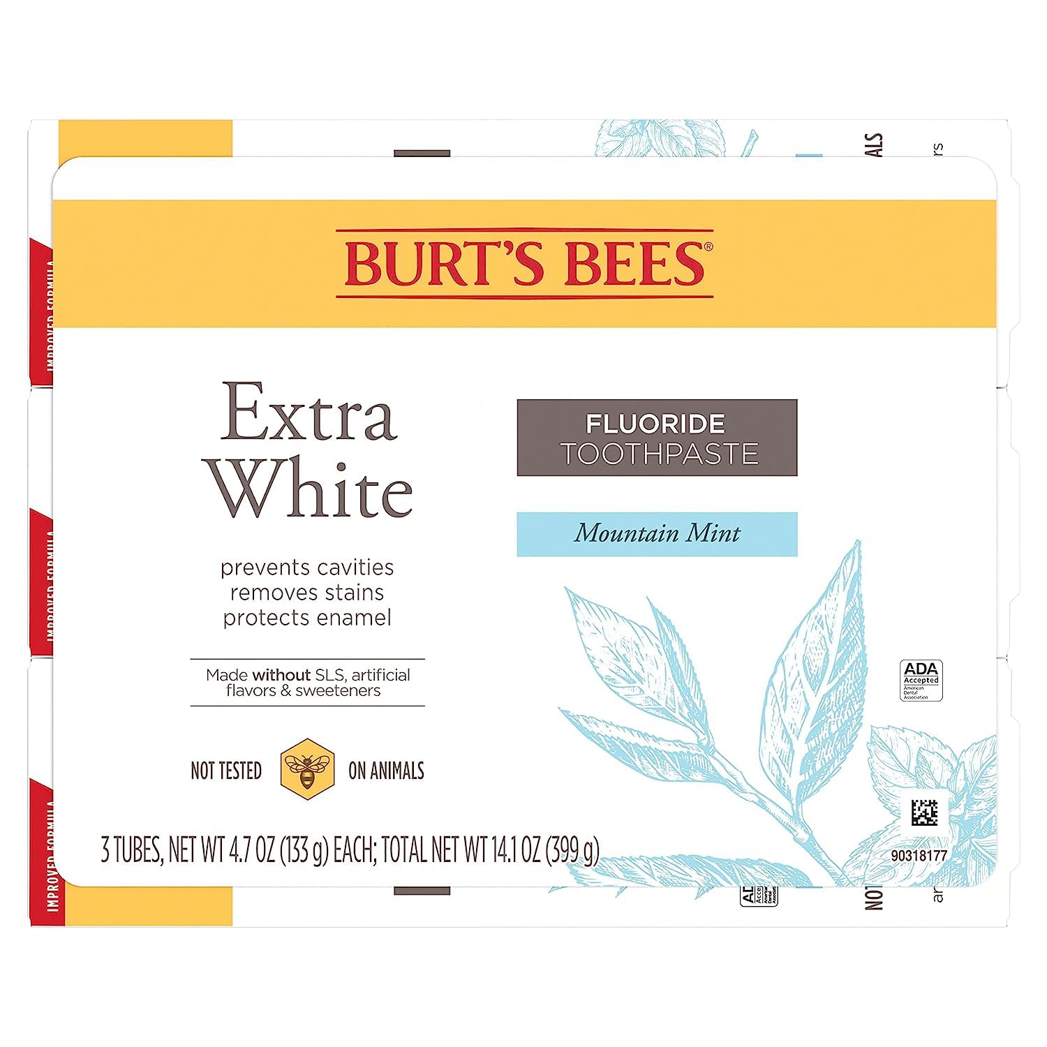 ADA Accepted seal on Burt's Bees toothpaste packaging