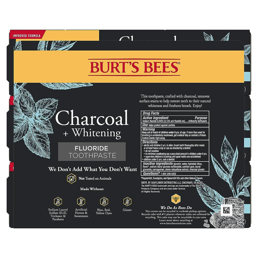 SLS-free badge on Burt's Bees toothpaste