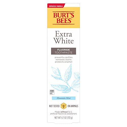 Branding shot of Burt's Bees toothpaste.