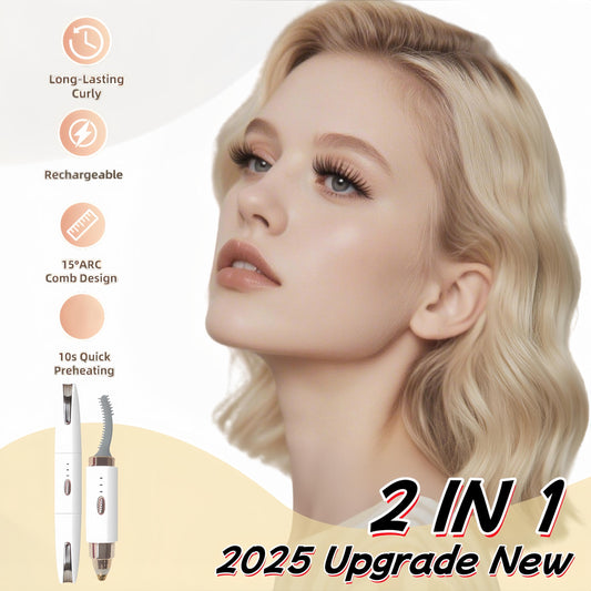 BUV 2-in-1 eyebrow trimmer and curler for streamlined brows.