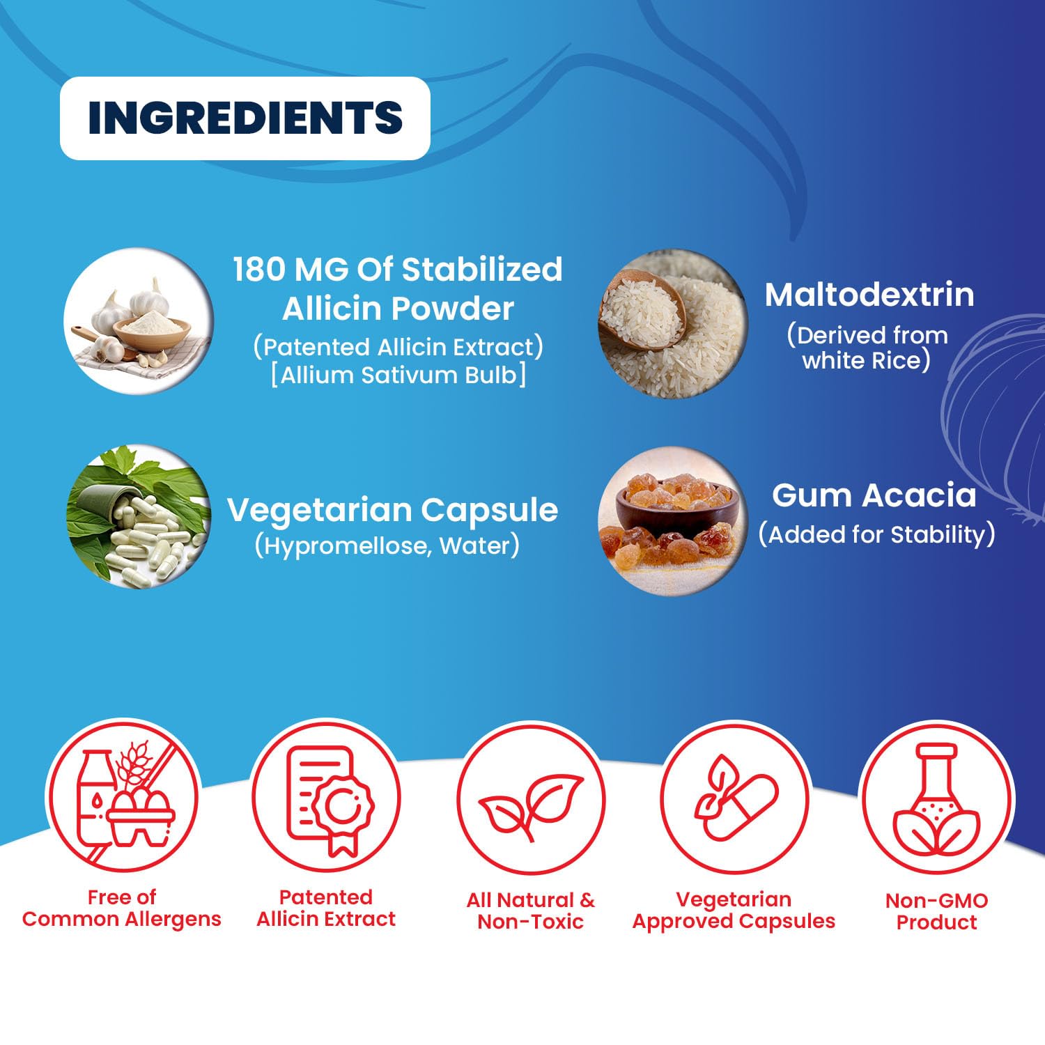 90-count BuyNaturally Mega Allicin bottle with odor-control capsule feature.