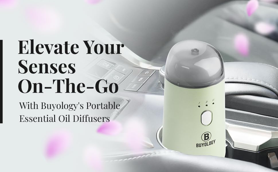 Buyology diffuser in office setup offers portable scent without water mess.