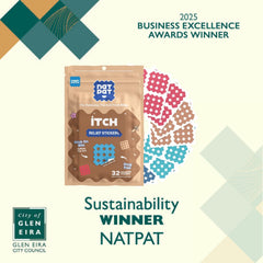 BUZZPATCH NATPAT Magic Patch packaging highlighting kid-friendly, chemical-free relief