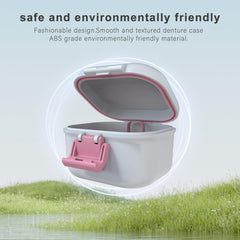 Inside view of denture case with space for dentures and accessories