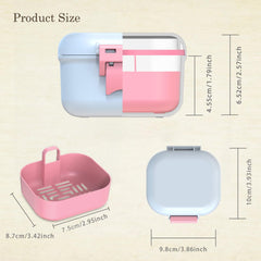 Pink and white BVN denture cup open with interior view