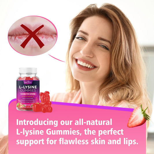 L-Lysine gummies for skin health and lips with berry flavor
