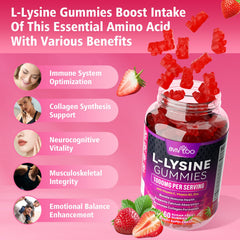 Sugar-free berry-flavored lysine gummy close-up