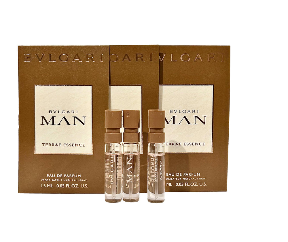 BVLGARI Man Terrae Essence vial front view for quick fragrance previews