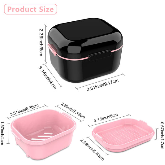 BVN Denture Bath Case with detachable filter basket for drying dentures