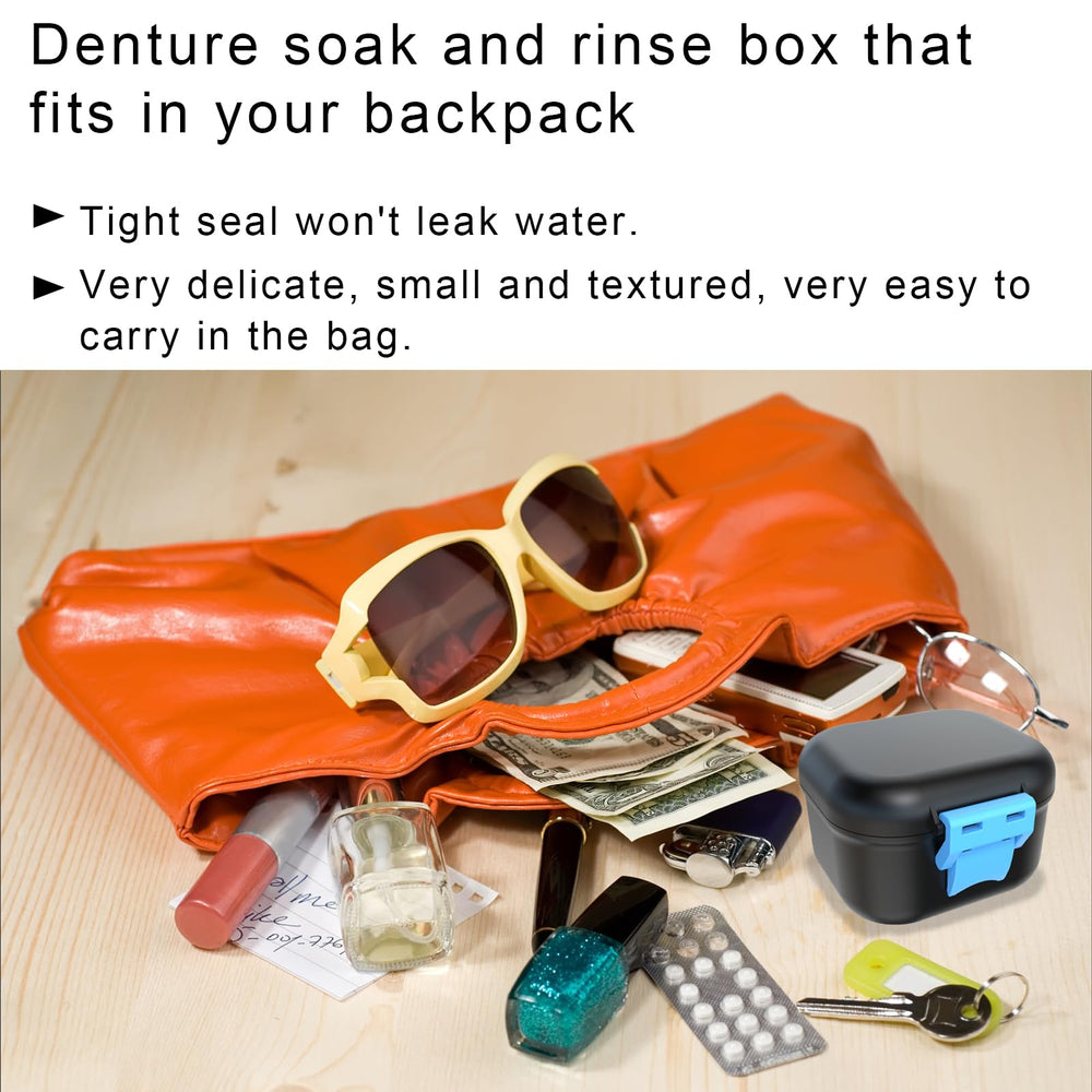 BVN denture case open showing storage space