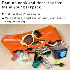 BVN denture case open showing storage space
