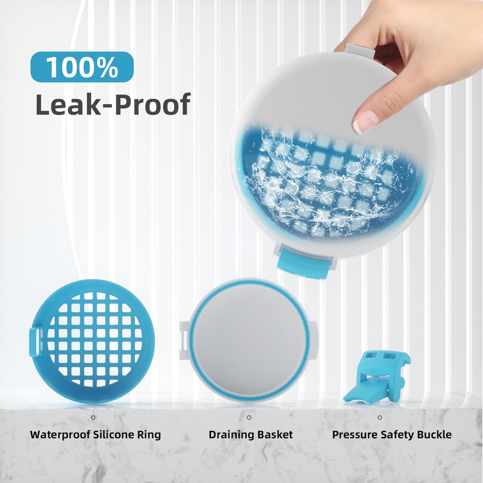 Lid with waterproof silicone seal and piggy-snouted locking clasp