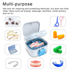 Magnetic organizer securing the denture lid
