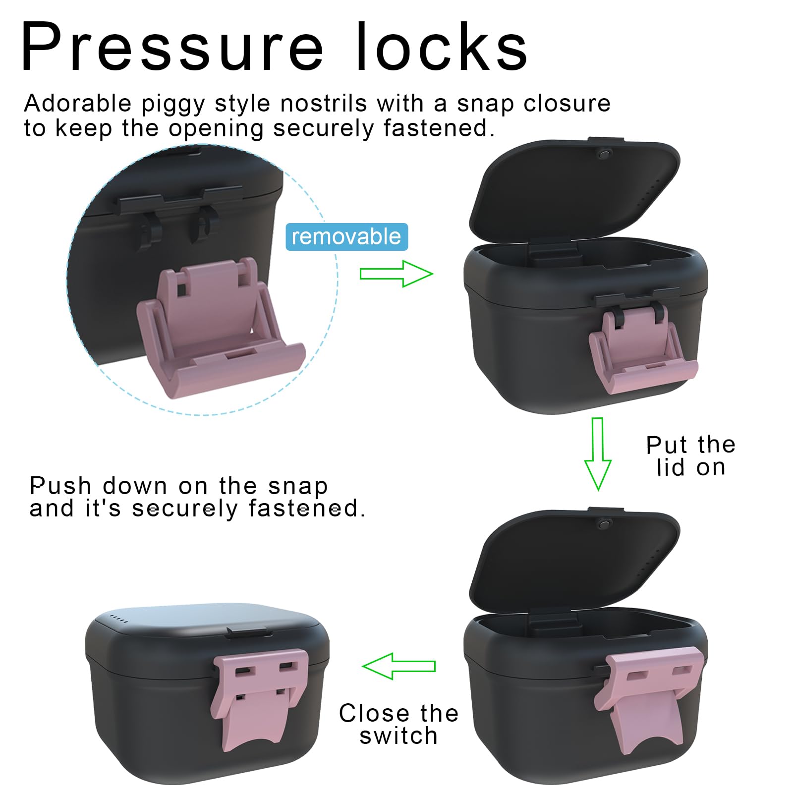 Magnetic organizer latch on BVN denture case