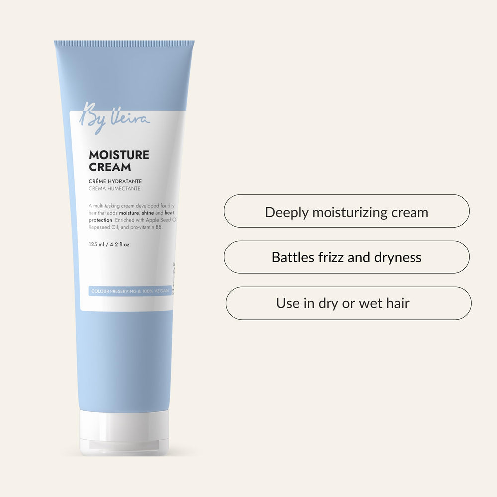 By Veira Moisture Cream being applied to hair for smoother, shinier results