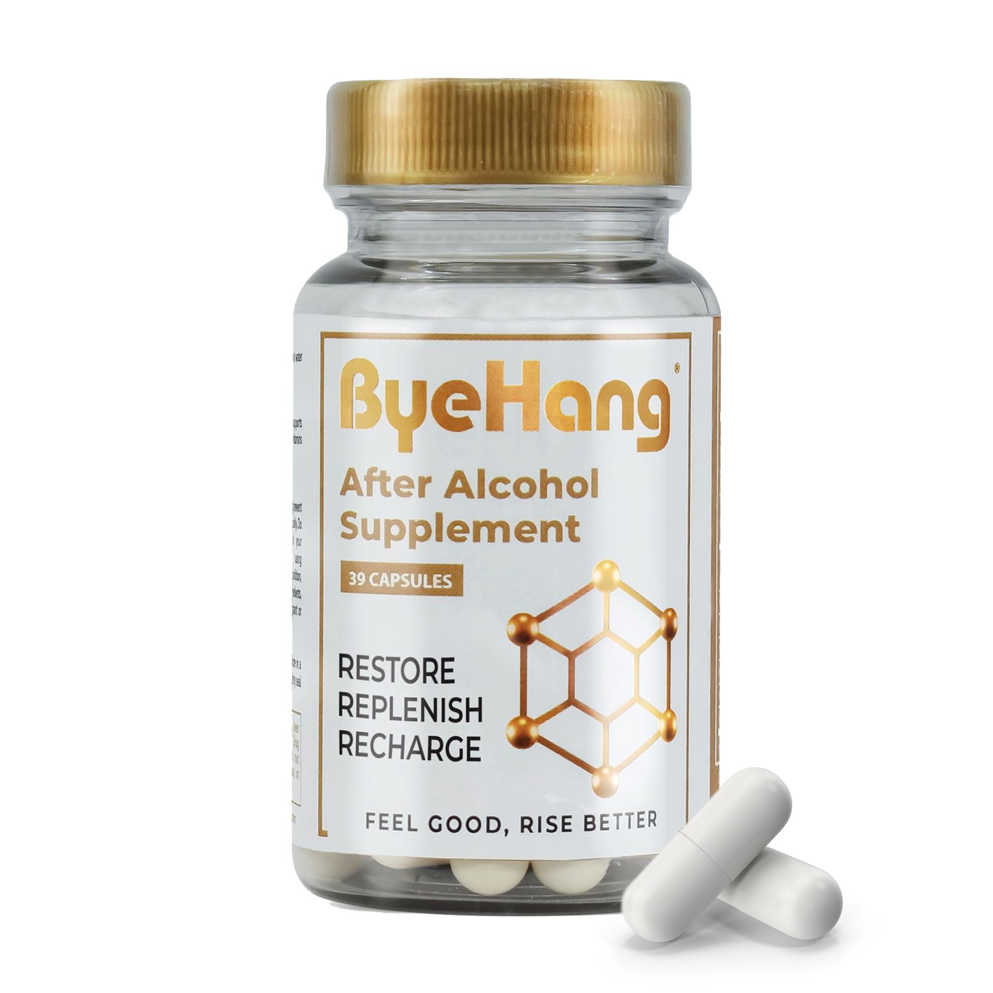 Front view of ByeHang DHM 1200mg bottle