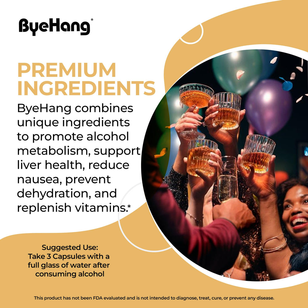 Travel-ready ByeHang DHM 1200mg bottle
