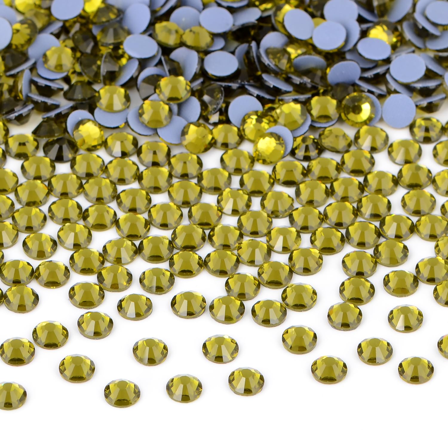 Bymitel Hotfix Olivine rhinestones in SS16 for DIY jewelry and crafts.