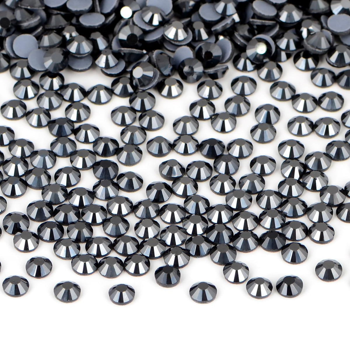 Bymitel hotfix rhinestones SS20 4.8mm Jet Hematite for DIY jewelry making and crafts.