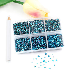 Bymitel six-size rhinestones assortment packaging for versatile design projects.