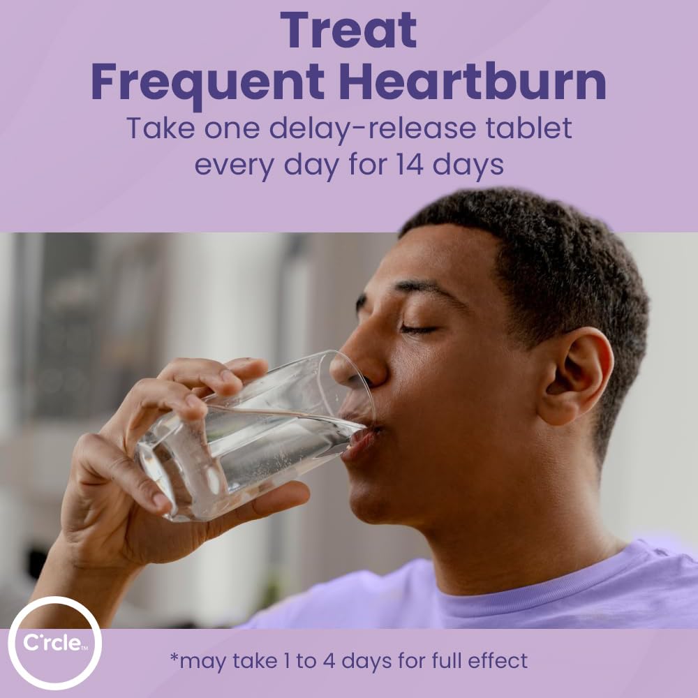 C'rcle Omeprazole bottle on counter supports daily routine.