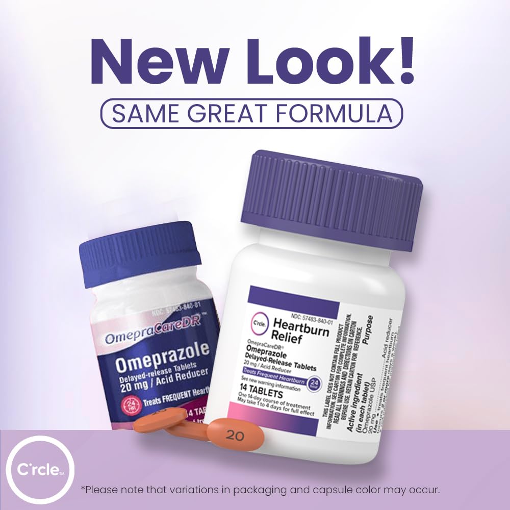 C'rcle Omeprazole daily-use bottle for on-the-go relief.