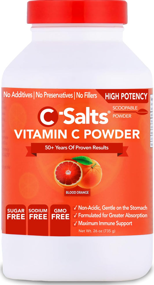 C-Salts Vitamin C Powder bottle in Blood Orange flavor (26oz)