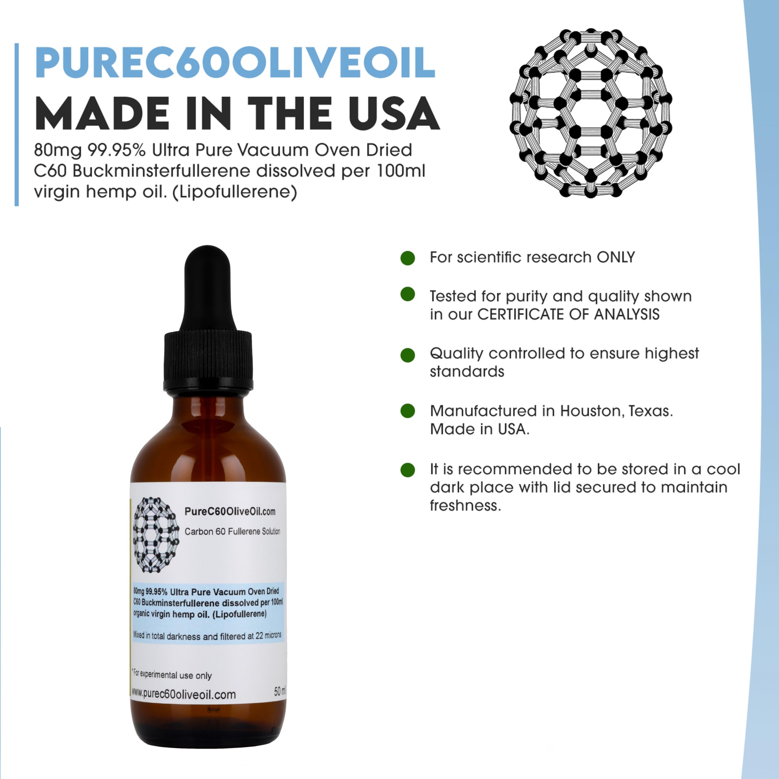 C60 hemp seed oil production in a lab setting