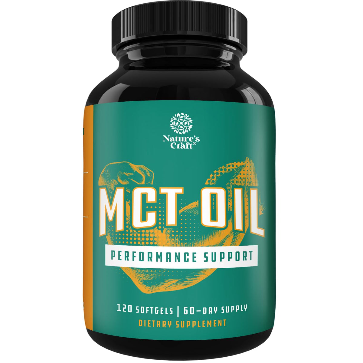 Front view of C8 MCT Oil Softgels bottle - 120 count