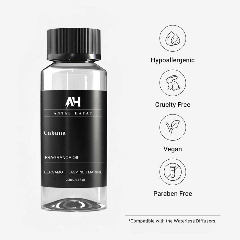 Cabana diffuser oil shown in a living room setting