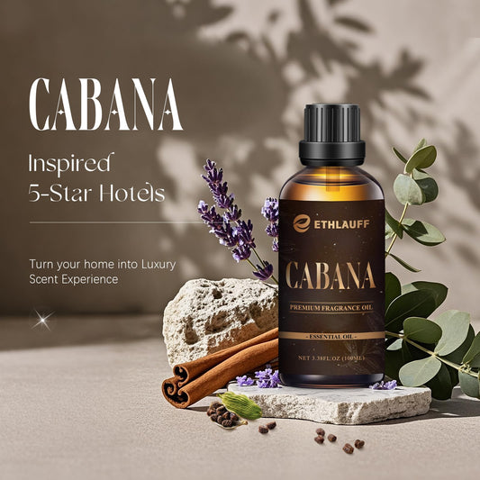 Close-up of Cabana Diffuser Oil label