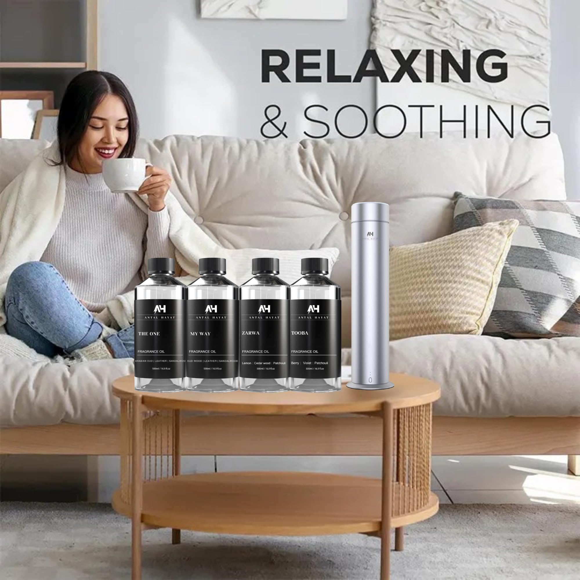 Living room with luxury hotel-inspired aroma